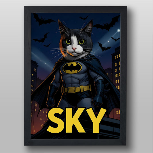 Kişiye Özel Evcil Hayvan Süper Kahraman Poster & Tablo