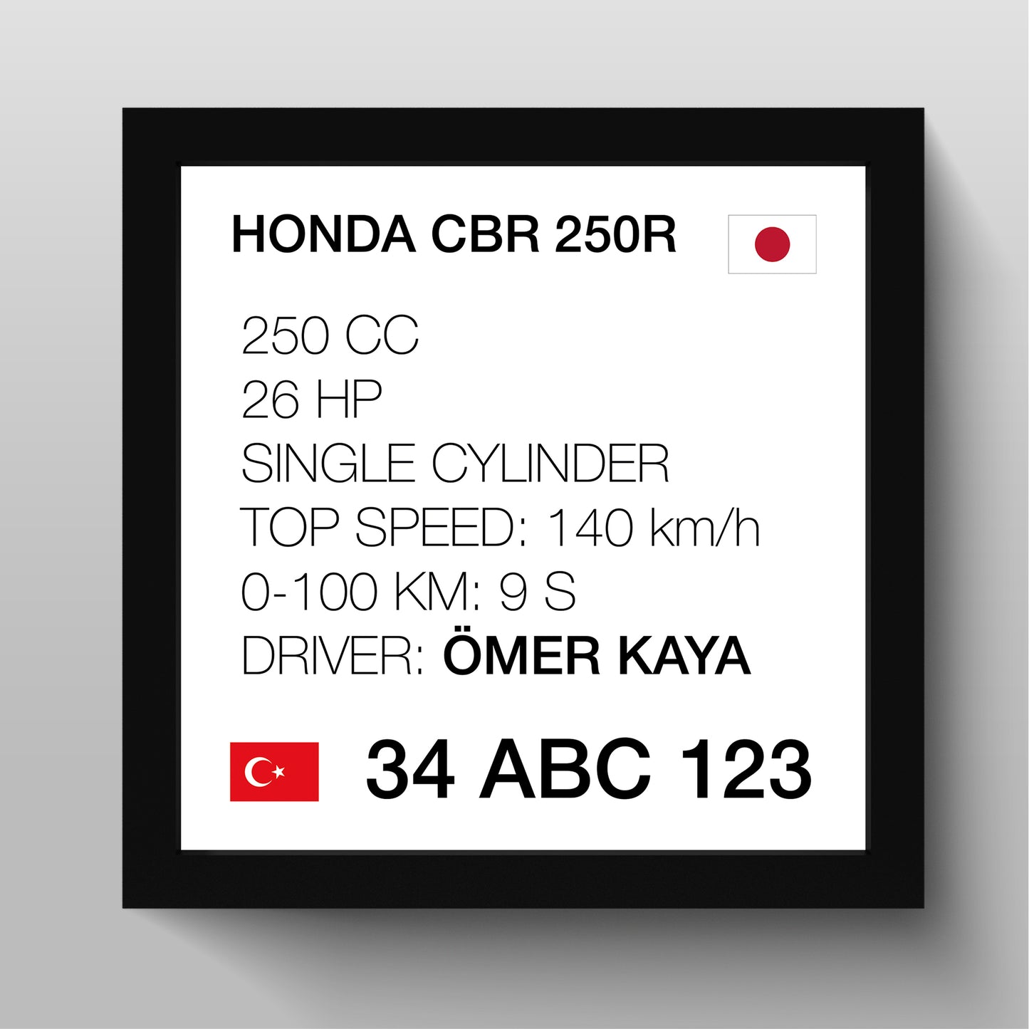 Kişiye Özel 3'lü Motor Tablo
